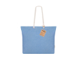 Tas van gerecycled katoen met vouw en katoenen handgrepen, 220 g/m² kleur blauw