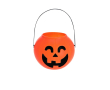 Halloweenmandje met pompoendesign en handvat kleur oranje
