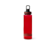 Transparante fles van gerecycled kunststof met drinktuit 750 ml kleur rood