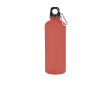 RPET transparante fles en karabijnhaak aan het deksel, 630 ml kleur rood