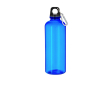 RPET transparante fles en karabijnhaak aan het deksel, 630 ml kleur blauw