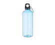 RPET transparante fles en karabijnhaak aan het deksel, 630 ml kleur lichtblauw
