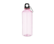 RPET transparante fles en karabijnhaak aan het deksel, 630 ml kleur roze