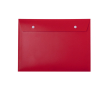 Documentenmap van plastic met 2 knoopsluitingen kleur rood