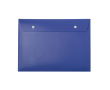 Documentenmap van plastic met 2 knoopsluitingen kleur blauw