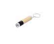Bamboe sleutelhanger met zaklamp en gekleurd detail aan de punt kleur zwart