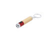 Bamboe sleutelhanger met zaklamp en gekleurd detail aan de punt kleur rood