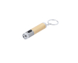 Bamboe sleutelhanger met zaklamp en gekleurd detail aan de punt kleur zilver