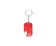 Rechthoekige flesopener-sleutelhanger van GRS-gerecycled aluminium kleur rood