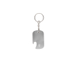 Rechthoekige flesopener-sleutelhanger van GRS-gerecycled aluminium kleur zilver