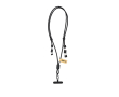 Lanyard met oplaadfunctie, datatransfer en mobiele telefoonhouder kleur zwart