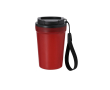 Beker met frosted afwerking, lekvrij deksel en dispenser, 360 ml kleur rood