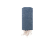 Dunne pareo van gerecycled katoen en RPET met witte franjes, 180 g/m² kleur marineblauw