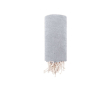 Dunne pareo van gerecycled katoen en RPET met witte franjes, 180 g/m² kleur grijs