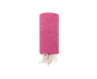 Dunne pareo van gerecycled katoen en RPET met witte franjes, 180 g/m² kleur fuchsia