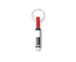 Sleutelhanger met USB-C-oplaadkabel en scherm kleur rood