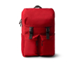 Rugzak van gerecycled polyester met klep en gespen 15\" kleur rood
