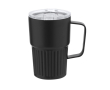 Gerecyclede roestvrijstalen thermosbeker met reliëfdesign, 400 ml kleur zwart