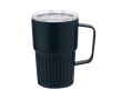 Gerecyclede roestvrijstalen thermosbeker met reliëfdesign, 400 ml kleur marineblauw