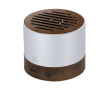 GRS gerecyclede aluminium speaker met walnoothout, 3W kleur zilver
