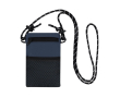 Polyester slingbag met hoofdsluiting en buitenvak kleur marineblauw