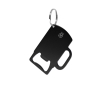 GRS-gerecycled aluminium flesopener-sleutelhanger kleur zwart