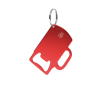 GRS-gerecycled aluminium flesopener-sleutelhanger kleur rood