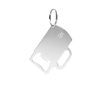 GRS-gerecycled aluminium flesopener-sleutelhanger kleur zilver