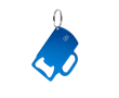 GRS-gerecycled aluminium flesopener-sleutelhanger kleur blauw