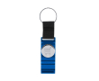 Nylon sleutelhanger met winkelwagenmuntje en telefoonhouder kleur blauw