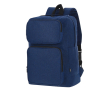Zachte RPET-polyester rugzak voor tablet en laptop tot 15 inch kleur marineblauw