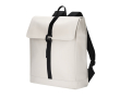 Zacht aanvoelende rugzak met gesp en trolleyband, 14 inch kleur beige
