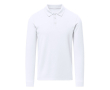 Witte unisex poloshirt met lange mouwen katoen 220 g/m² - MKT Charlot kleur wit