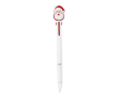3-kleurige pen met kerstfiguurtje van rubber bovenaan kleur rood