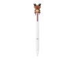 3-kleurige pen met kerstfiguurtje van rubber bovenaan kleur bruin