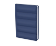 A5 notitieboek met gewatteerde kunstleren kaft en gelijnde pagina’s kleur marineblauw