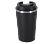 RVS beker van gerecycled staal met temperatuurindicator 400 ml kleur zwart