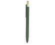 Aluminium styluspen met bamboe drukknop en blauwe inkt kleur groen