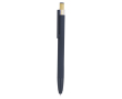 Aluminium styluspen met bamboe drukknop en blauwe inkt kleur marineblauw