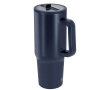 RVS thermosfles met handvat 870 ml kleur marineblauw