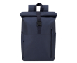 Rolltop rugzak van RPET voor 15'' laptop, geschikt voor trolley kleur marineblauw