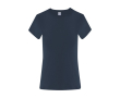 Dames T-shirt van katoen met korte mouwen 150 g/m² kleur marineblauw