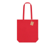 Biokatoenen tas met bodemvouw en stevige hengsels 270 g/m² kleur rood