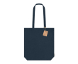 Biokatoenen tas met bodemvouw en stevige hengsels 270 g/m² kleur marineblauw
