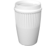 Herbruikbare beker met 360° deksel en isolerende rand 350ml kleur wit
