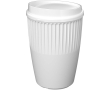 Herbruikbare beker van gerecycled kunststof met enkele wand 350 ml kleur wit