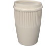 Herbruikbare beker van gerecycled kunststof met enkele wand 350 ml kleur zand