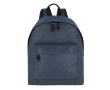 Rugzak van gerecycled polyester met voorvak kleur blauw