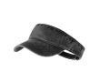 Katoenen visor met washed effect en klittenbandsluiting kleur zwart