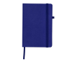 Gelijnd notitieboek (A5) van synthetisch leer met sluiting kleur marineblauw